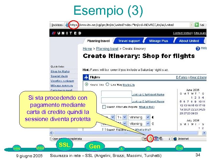 Esempio (3) Si sta procedendo con pagamento mediante carta di credito quindi la sessione