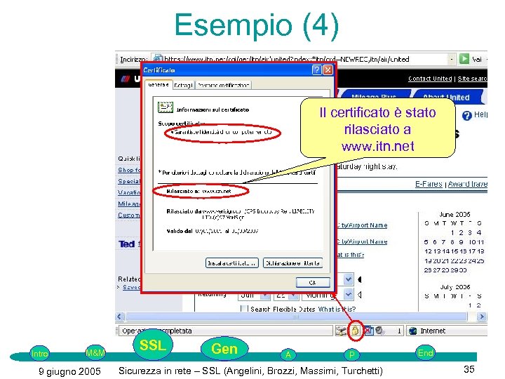 Esempio (4) Il certificato è stato rilasciato a www. itn. net Intro M&M 9