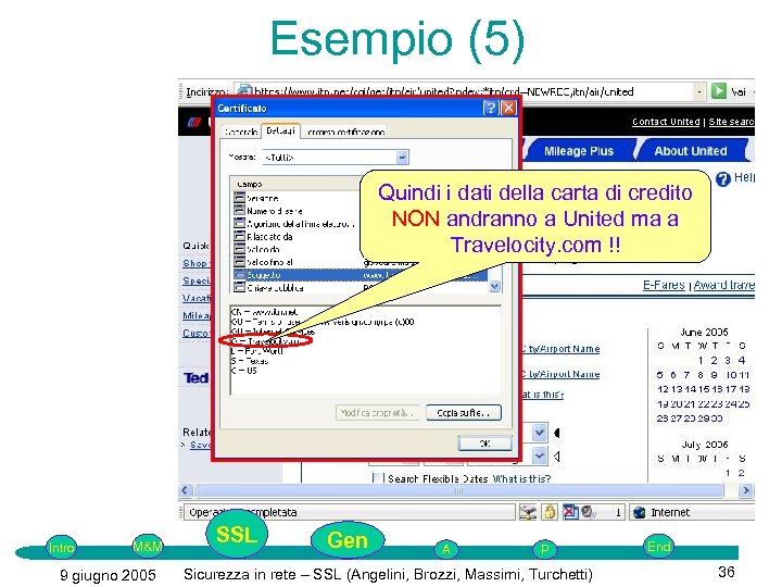 Esempio (5) Quindi i dati della carta di credito NON andranno a United ma