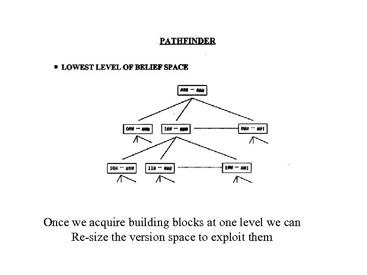 Once we acquire building blocks at one level we can Re-size the version space