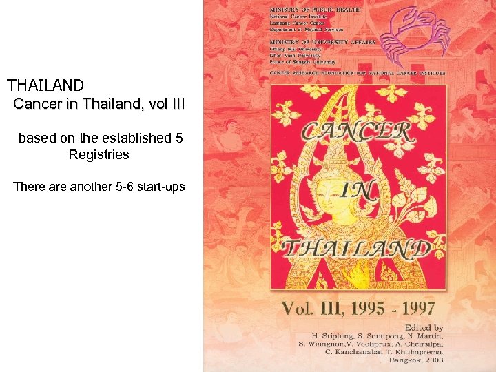 THAILAND Cancer in Thailand, vol III based on the established 5 Registries There another