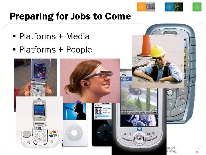 Preparing for Jobs to Come • Platforms + Media • Platforms + People 46