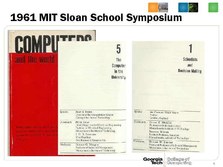 1961 MIT Sloan School Symposium 5 