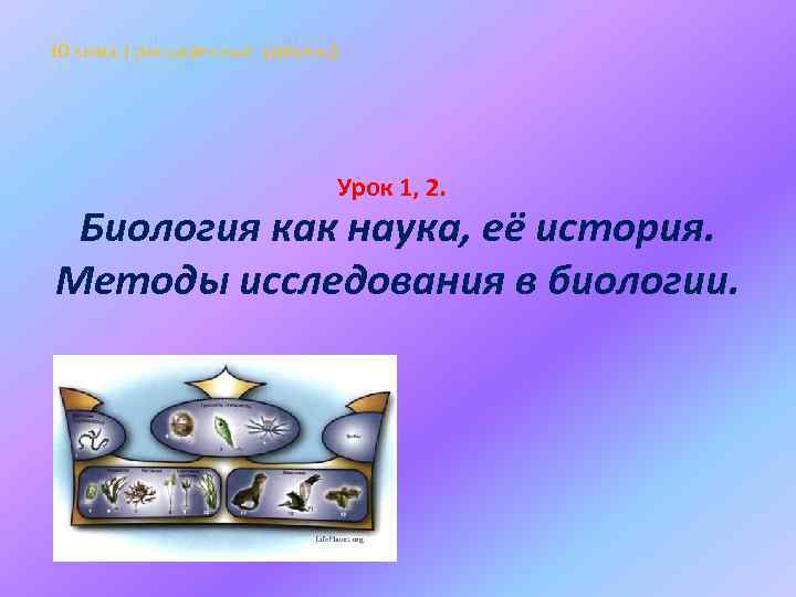 10 класс ( расширенный уровень) Урок 1, 2. Биология как наука, её история. Методы