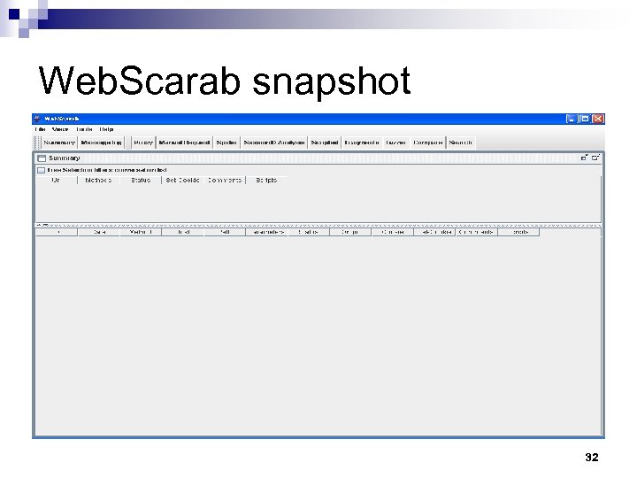 Web. Scarab snapshot 32 