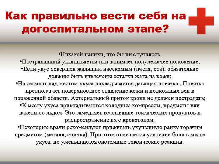 Как правильно вести себя на догоспитальном этапе? • Никакой паники, что бы ни случилось.