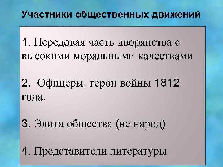 Участники общественных движений 