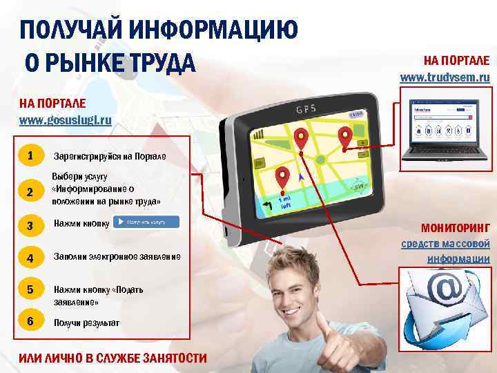 ПОЛУЧАЙ ИНФОРМАЦИЮ О РЫНКЕ ТРУДА НА ПОРТАЛЕ www. trudvsem. ru НА ПОРТАЛЕ www. gosuslugi.