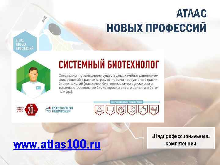 АТЛАС НОВЫХ ПРОФЕССИЙ www. atlas 100. ru «Надпрофессиональные» компетенции 