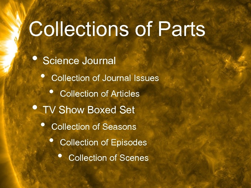 Collections of Parts • Science Journal • Collection of Journal Issues • Collection of