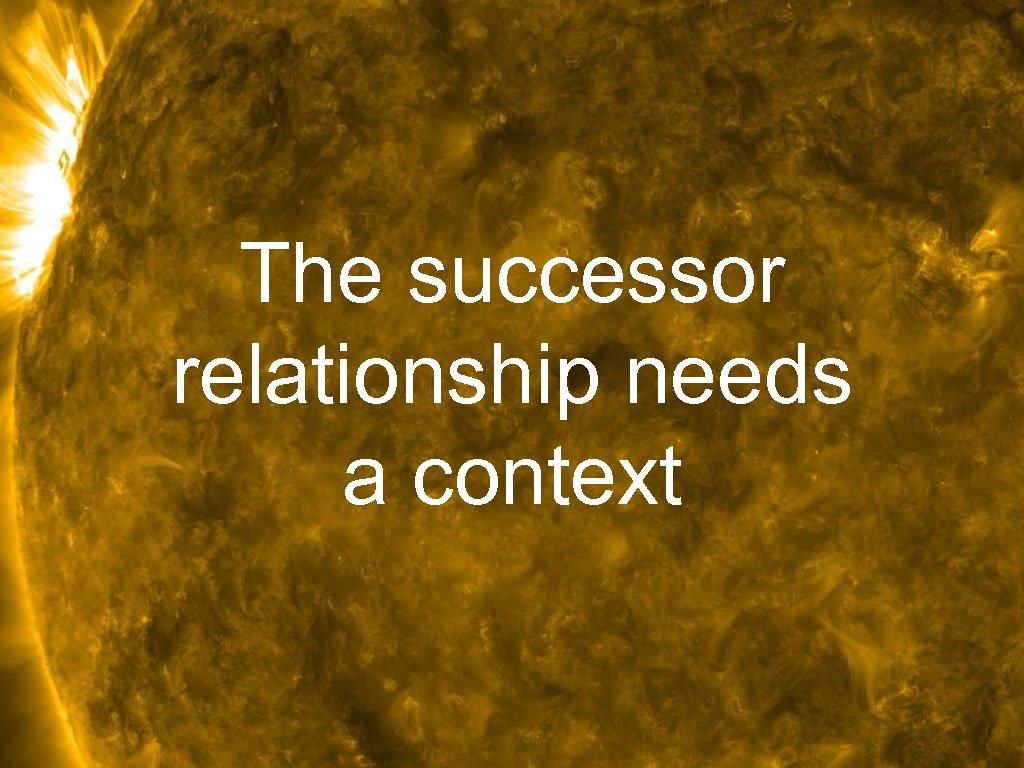 The successor relationship needs a context 