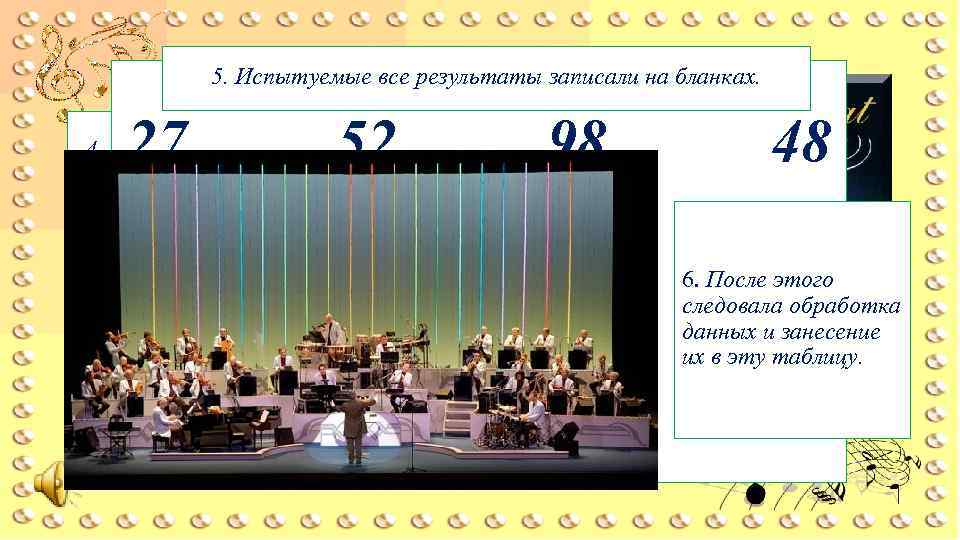 5. Испытуемые все результаты записали на бланках. 27 52 98 48 81 29 63