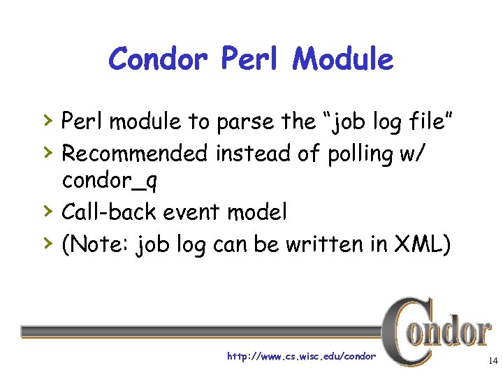 Condor Perl Module › Perl module to parse the “job log file” › Recommended