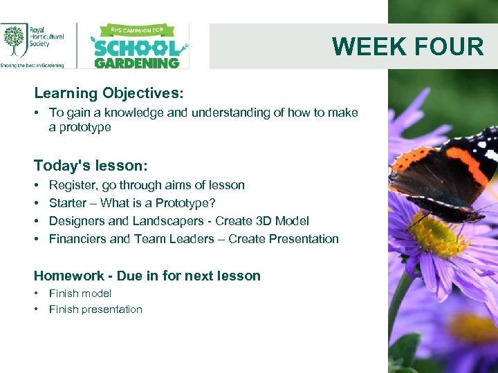 WEEK FOUR Learning Objectives: • To gain a knowledge and understanding of how to