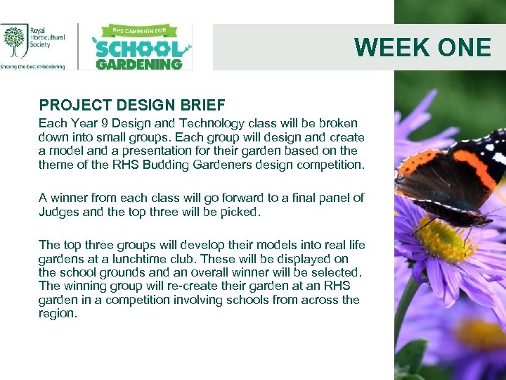 WEEK ONE PROJECT DESIGN BRIEF Each Year 9 Design and Technology class will be