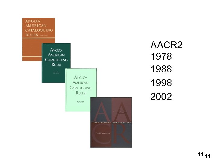 AACR 2 1978 1988 1998 2002 11 11 