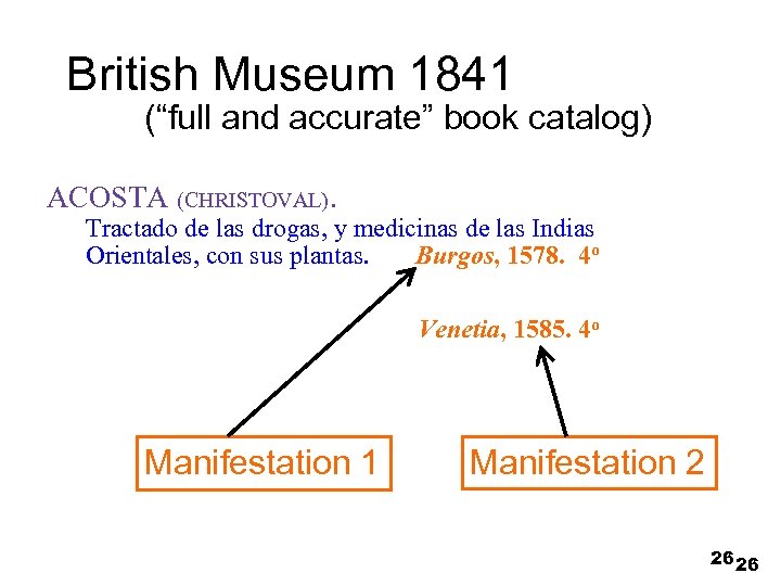 British Museum 1841 (“full and accurate” book catalog) ACOSTA (CHRISTOVAL). Tractado de las drogas,