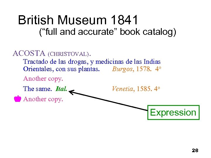 British Museum 1841 (“full and accurate” book catalog) ACOSTA (CHRISTOVAL). Tractado de las drogas,