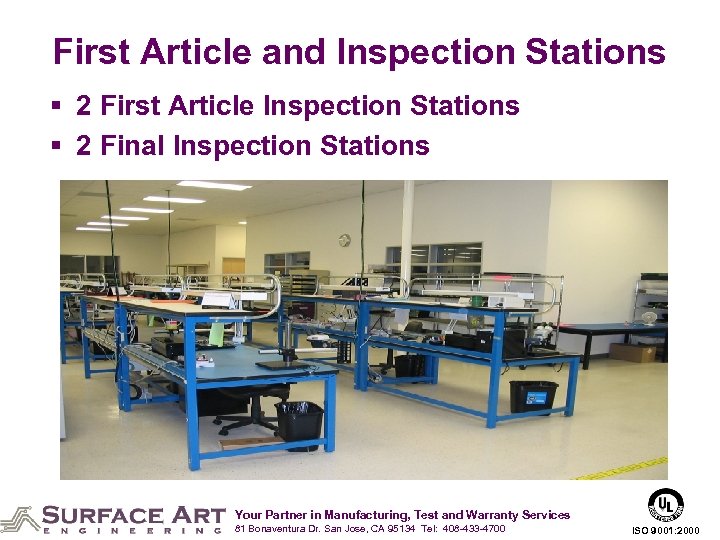 First Article and Inspection Stations § 2 First Article Inspection Stations § 2 Final