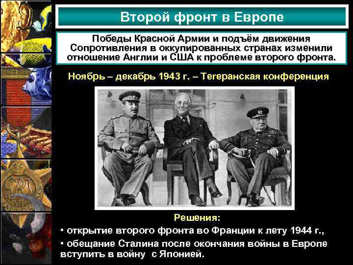 Второй фронт в Европе Победы Красной Армии и подъём движения Сопротивления в оккупированных странах