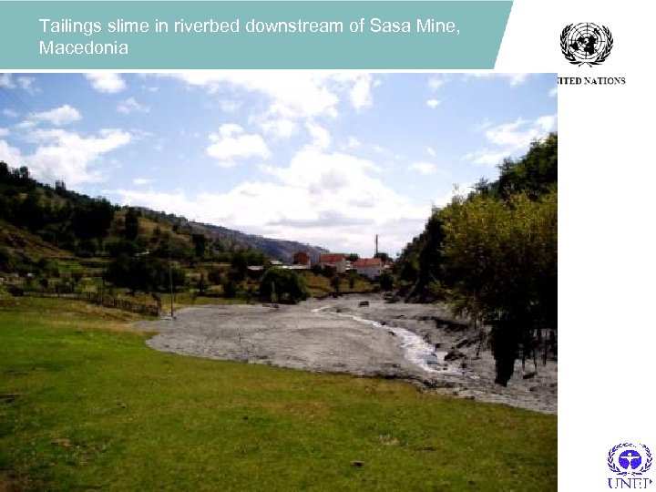 Tailings slime in riverbed downstream of Sasa Mine, Macedonia 