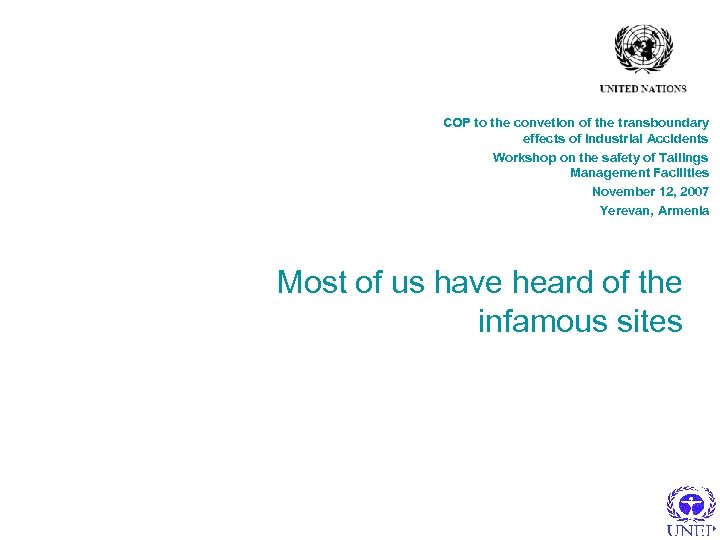 COP to the convetion of the transboundary effects of Industrial Accidents Workshop on the