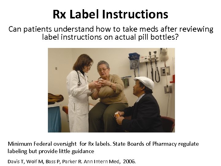 Rx Label Instructions Can patients understand how to take meds after reviewing label instructions