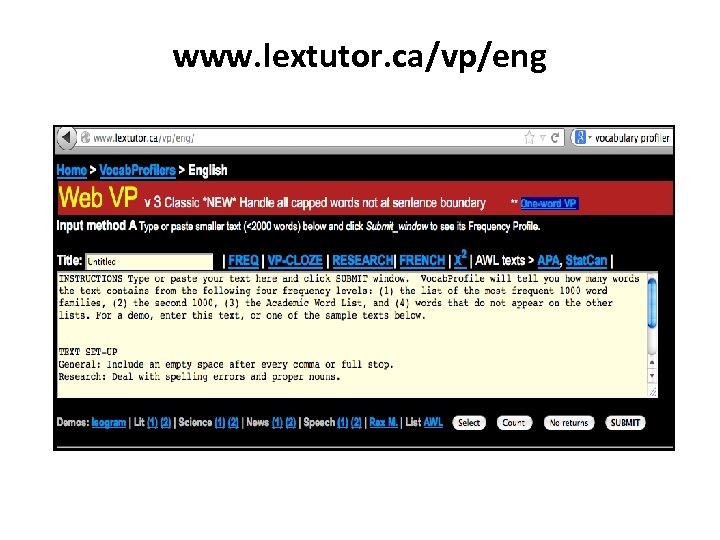 www. lextutor. ca/vp/eng 