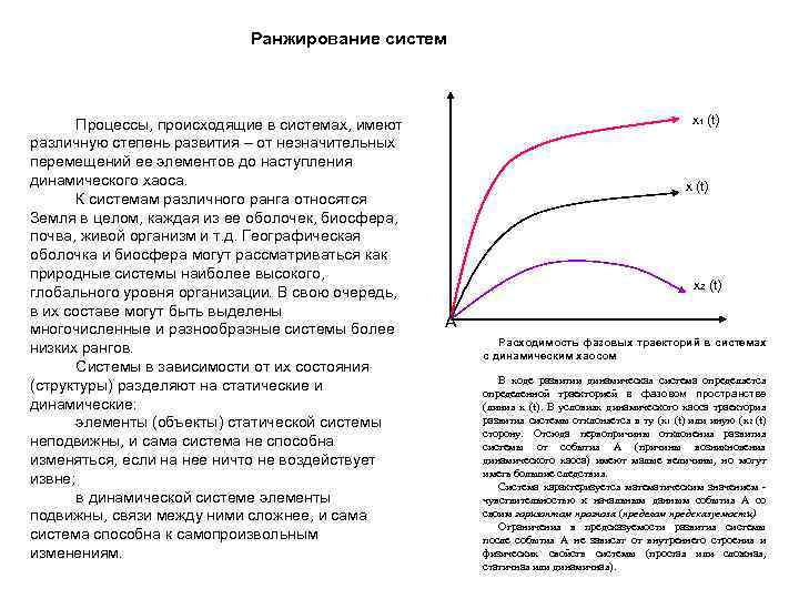 Ранжирование систем Процессы, происходящие в системах, имеют различную степень развития – от незначительных перемещений