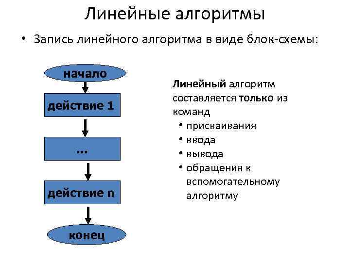 Линейные алгоритмы информатика 8 класс