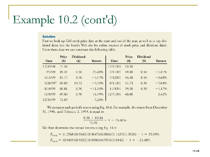 Example 10. 2 (cont'd) 10 -24 