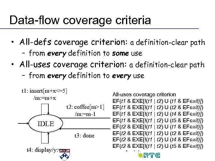 Data-flow coverage criteria • All-defs coverage criterion: a definition-clear path – from every definition
