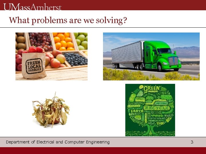 What problems are we solving? Department of Electrical and Computer Engineering 3 