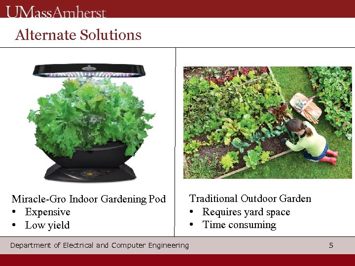 Alternate Solutions Miracle-Gro Indoor Gardening Pod • Expensive • Low yield Department of Electrical