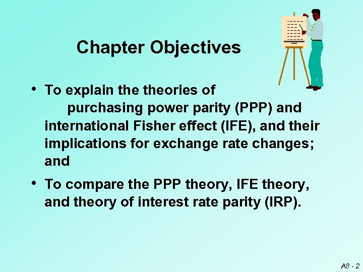 Chapter Objectives • To explain theories of purchasing power parity (PPP) and international Fisher