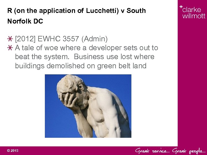 R (on the application of Lucchetti) v South Norfolk DC [2012] EWHC 3557 (Admin)