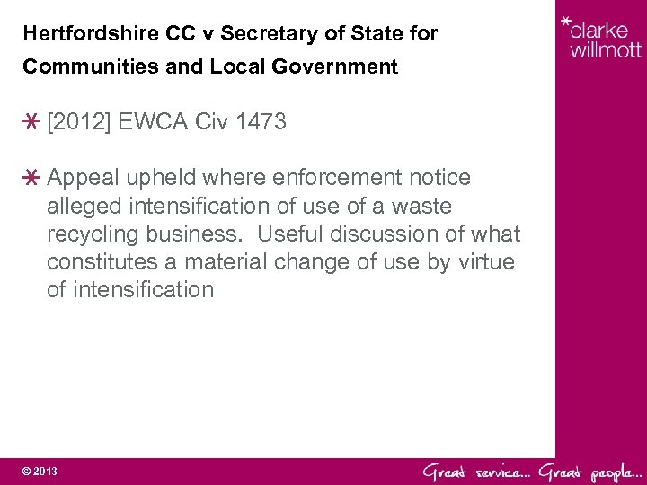 Hertfordshire CC v Secretary of State for Communities and Local Government [2012] EWCA Civ