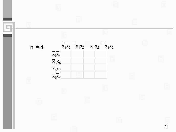 x 1 x 2 x 1 x 2 n=4 x 3 x 4 46