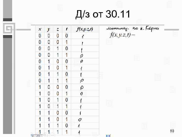 Д/з от 30. 11 53 