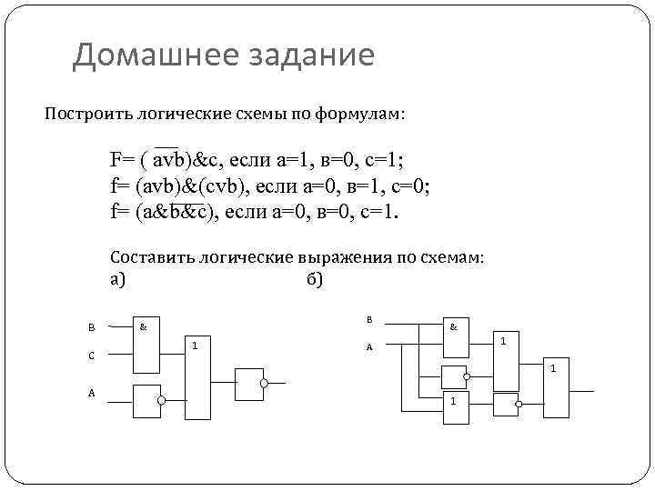 Указать логическое уравнение формируемое на выходе каждой схемы задача 2