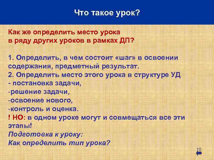 Что такое урок? Как же определить место урока в ряду других уроков в рамках