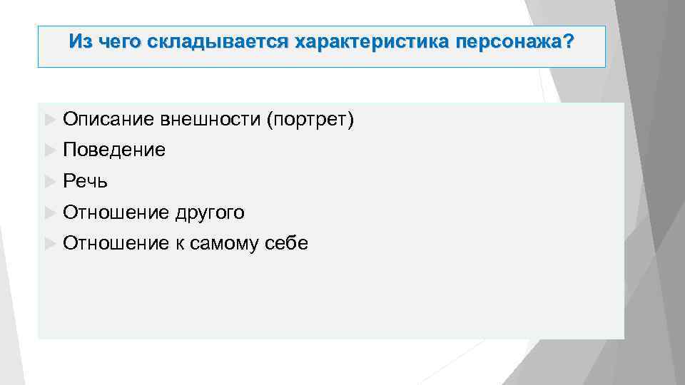 Как героя характеризуют другие персонажи. Характеристика персонажа. Художественная характеристика персонажа. Поведенческий портрет. Как правильно описать персонажа.