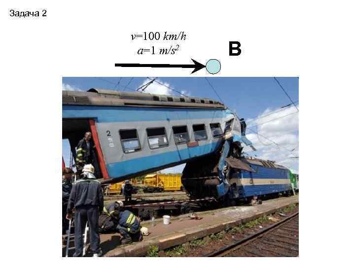 Задача 2 v=100 km/h a=1 m/s 2 B 