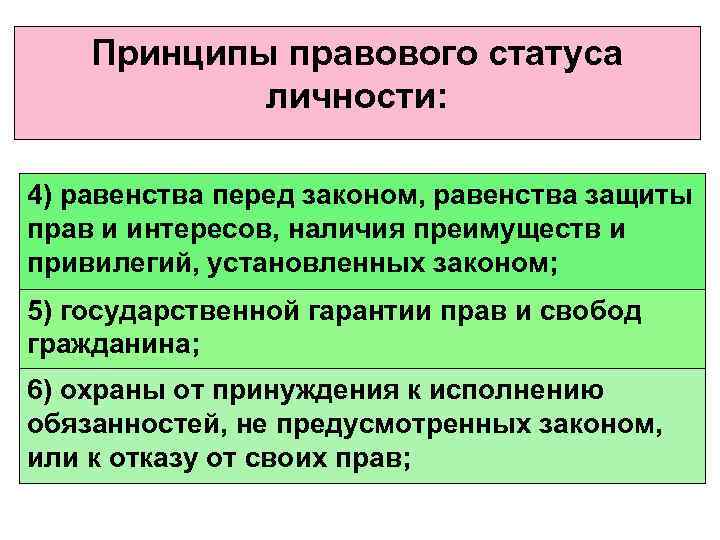 Правовой статус личности схема