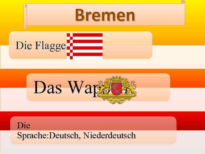 Bremen Die Flagge Das Wappen Die Sprache: Deutsch, Niederdeutsch 