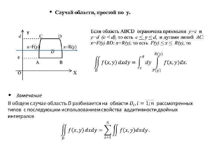  • Случай области, простой по y. Y 
