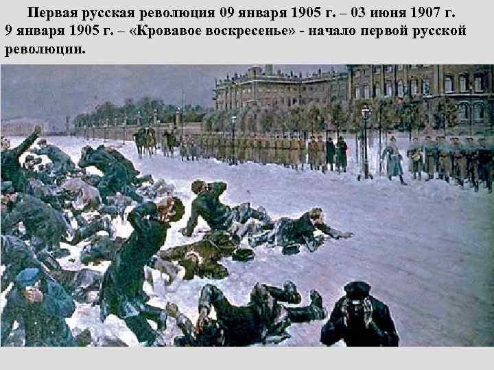 Первая русская революция 09 января 1905 г. – 03 июня 1907 г. 9 января