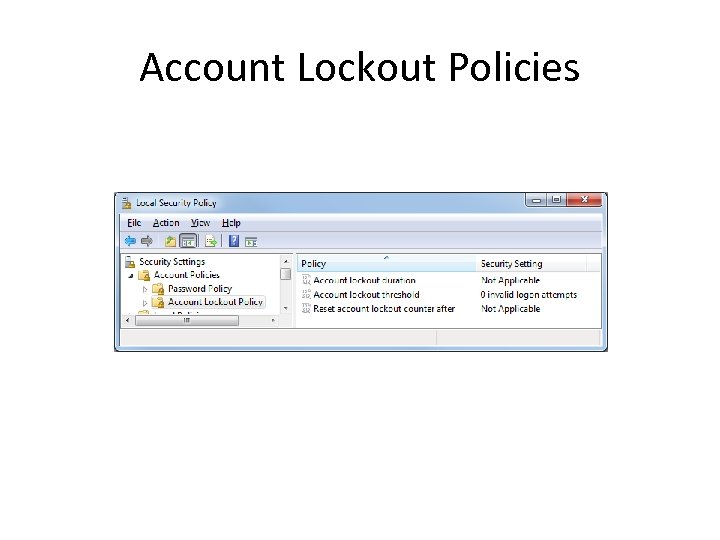 Account Lockout Policies 