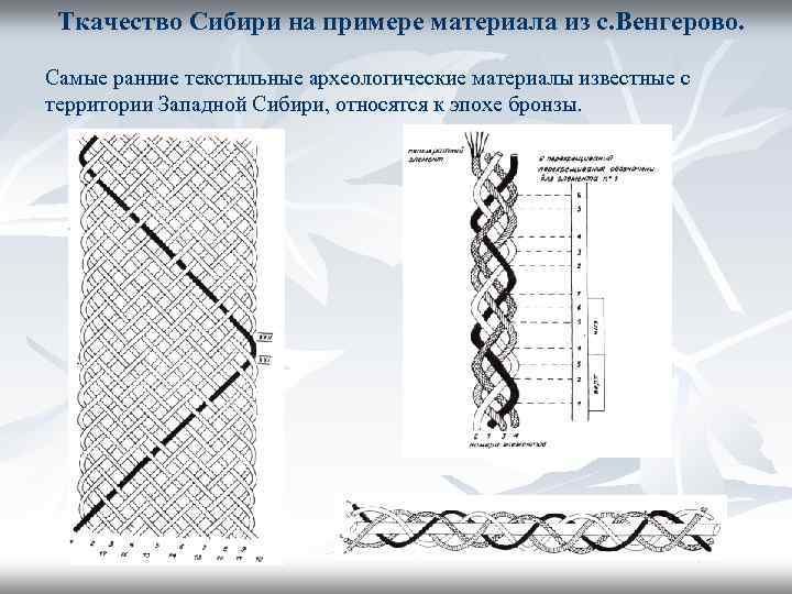 Ткачество Сибири на примере материала из с. Венгерово. Самые ранние текстильные археологические материалы известные