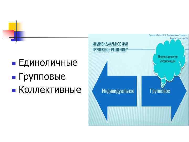 Коллективный субъект управления. Индивидуальные и групповые решения. Групповое и коллективное бронирование. Источник индивидуальный групповой коллективный. Коллективное бронирование и их особенности.